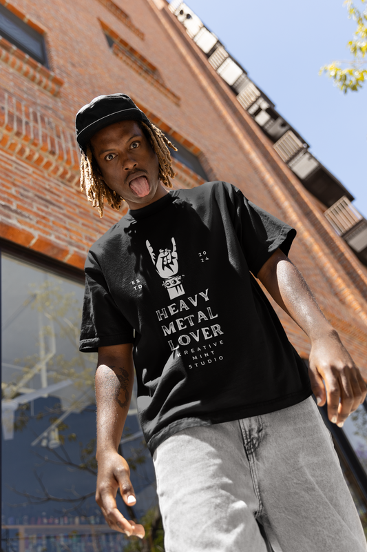 HEAVY METAL standard oversized UNISEX premium pure cotton T-shirt