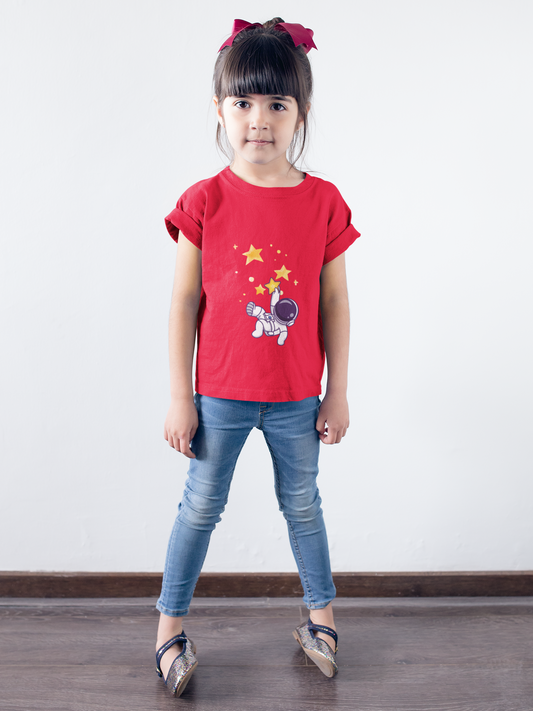 SPACE STARS premium pure cotton girl T-shirt