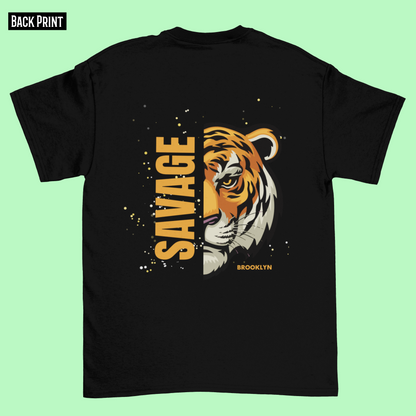 SAVAGE TIGER classic oversized UNISEX premium pure cotton T-shirt