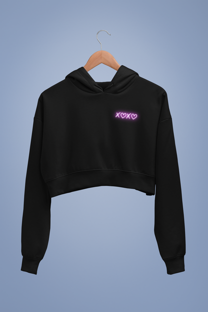 XOXO premium pure cotton CROP HOODIE for women