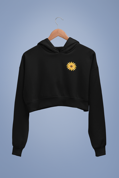 FLOWER premium pure cotton CROP HOODIE for women