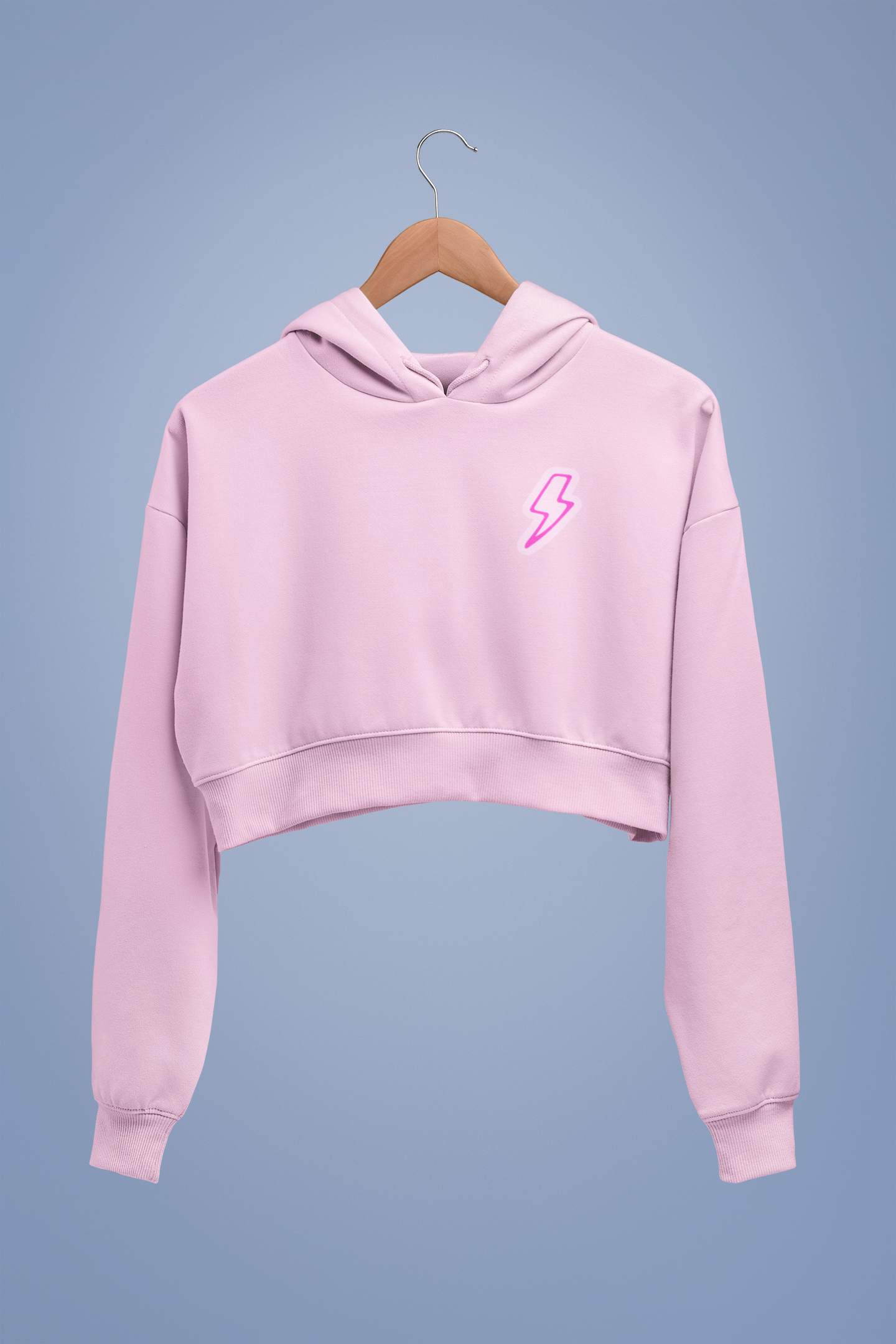 LIGHTNING premium pure cotton CROP HOODIE for women