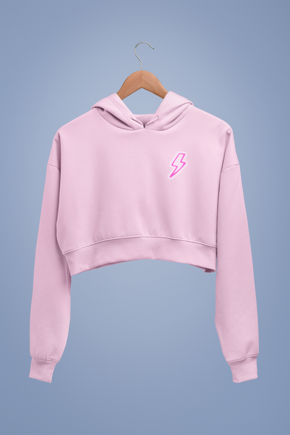 LIGHTNING premium pure cotton CROP HOODIE for women