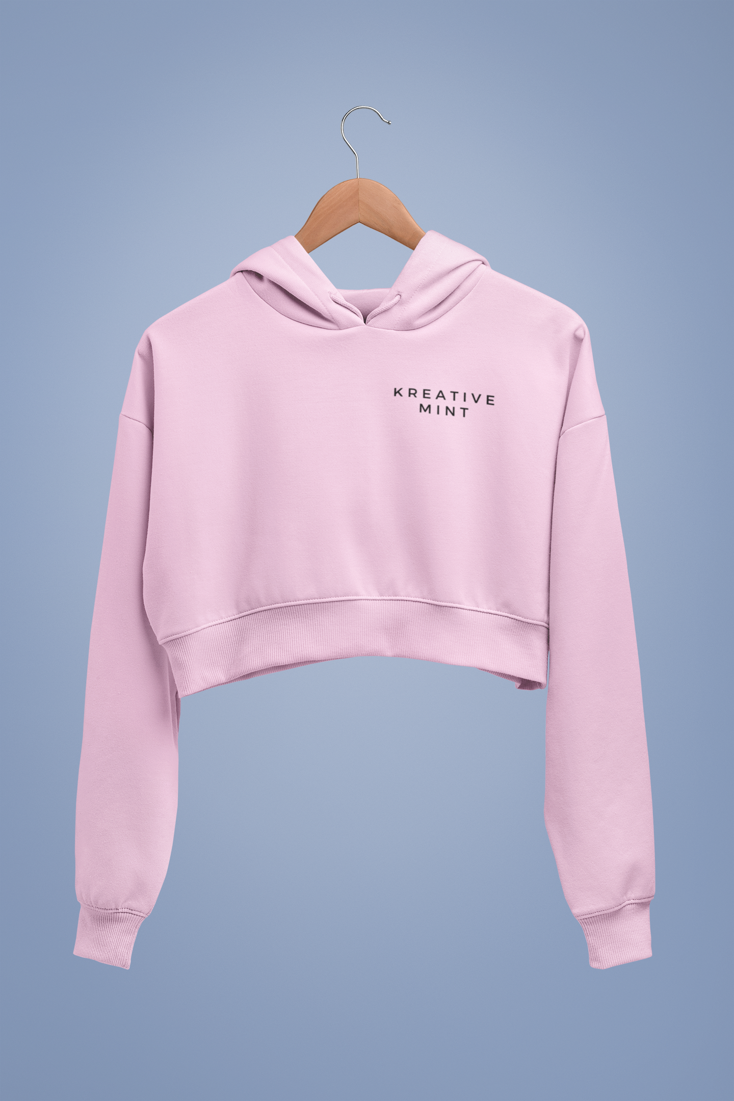 SOLID KM LIGHT premium pure cotton CROP HOODIE for women