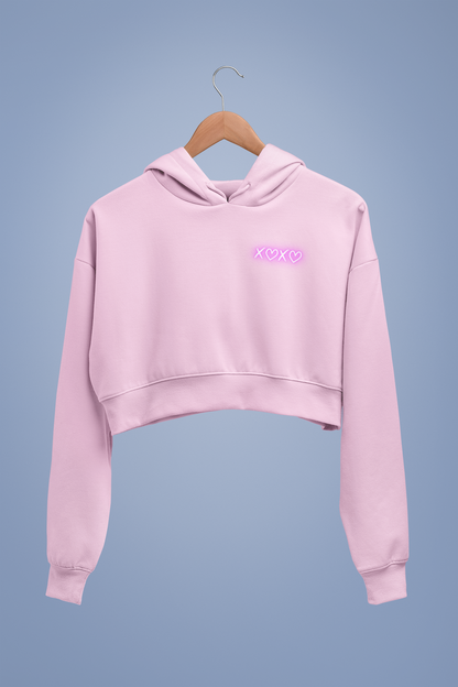 XOXO premium pure cotton CROP HOODIE for women
