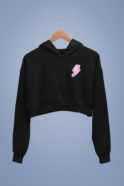 LIGHTNING premium pure cotton CROP HOODIE for women