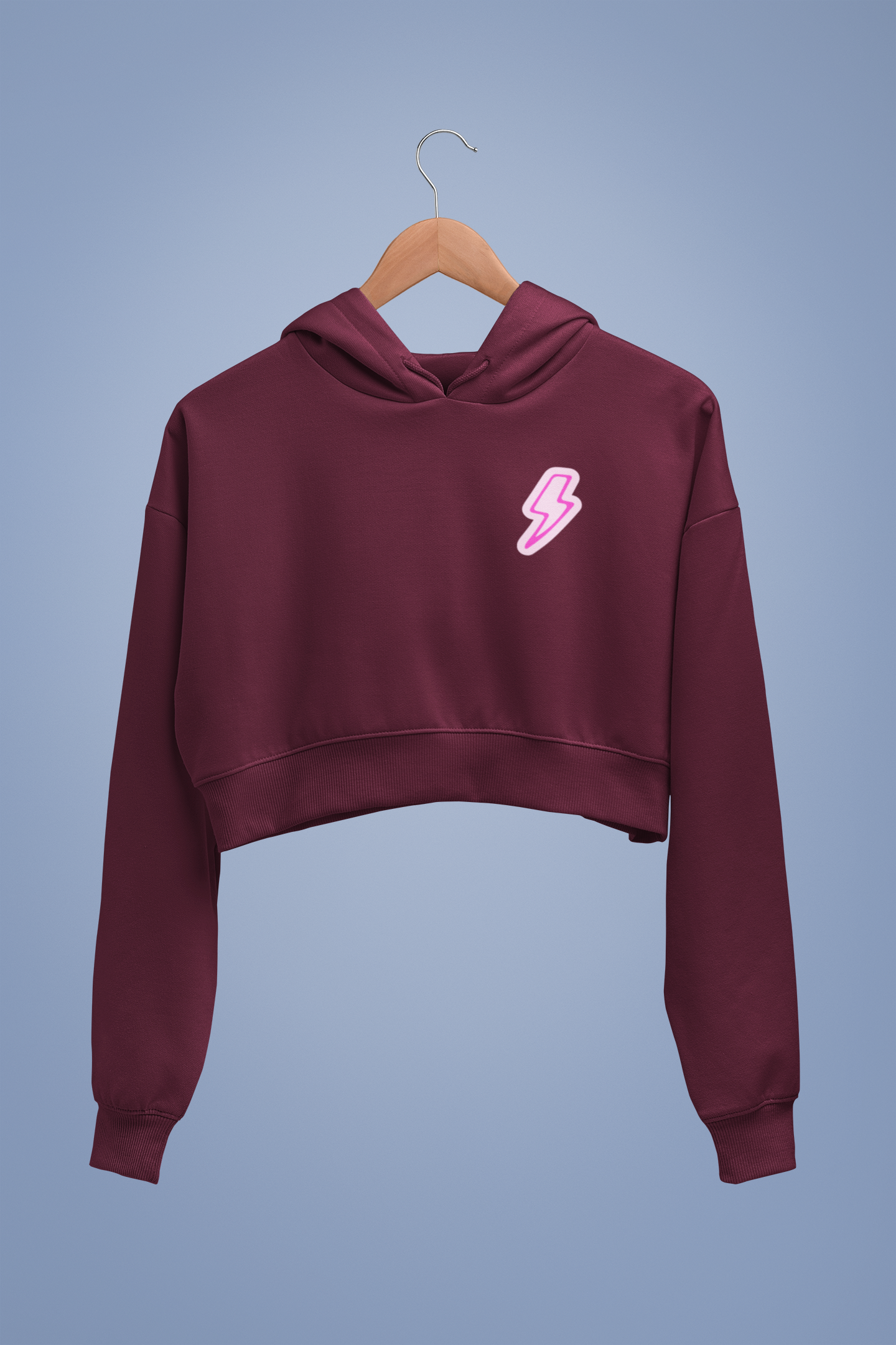 LIGHTNING premium pure cotton CROP HOODIE for women