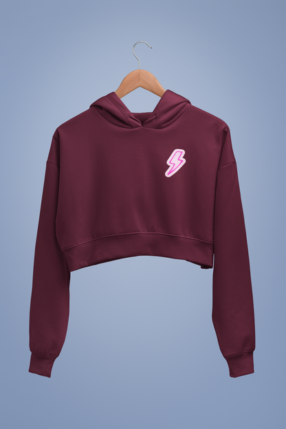 LIGHTNING premium pure cotton CROP HOODIE for women