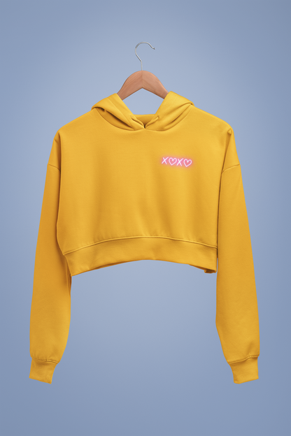 XOXO premium pure cotton CROP HOODIE for women