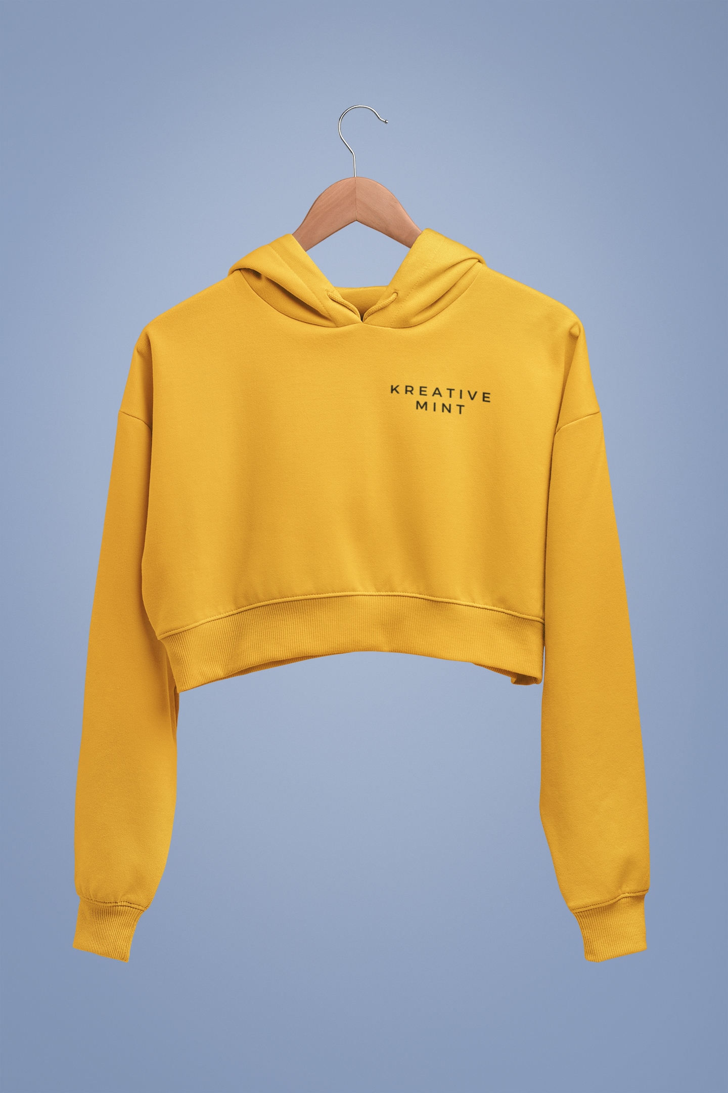 SOLID KM LIGHT premium pure cotton CROP HOODIE for women