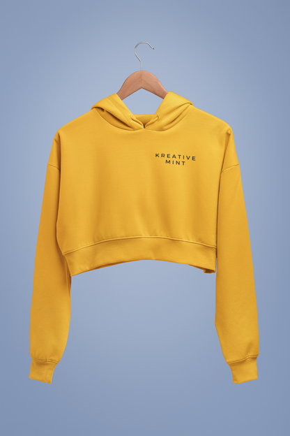 SOLID KM LIGHT premium pure cotton CROP HOODIE for women