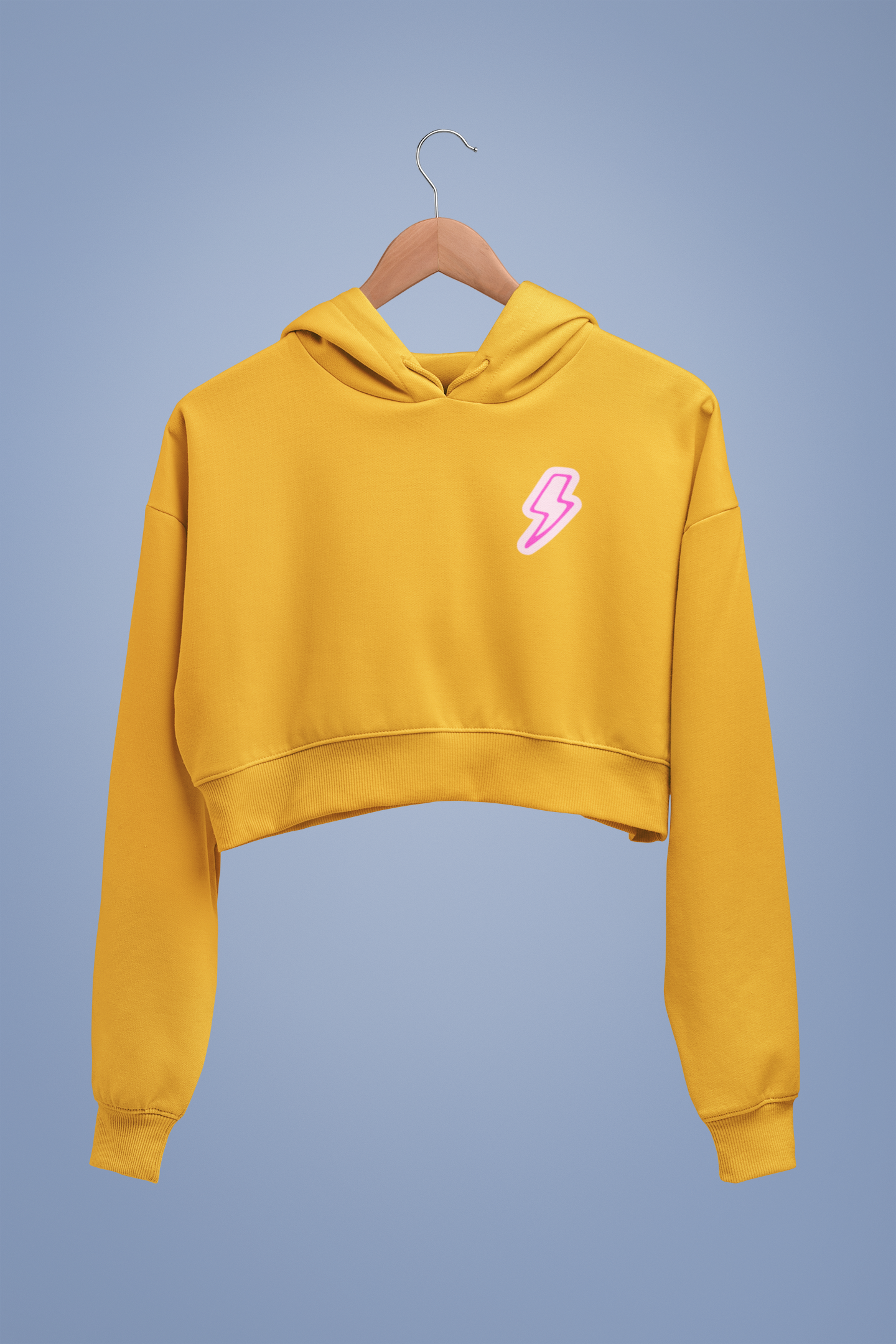 LIGHTNING premium pure cotton CROP HOODIE for women