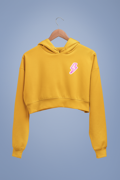 LIGHTNING premium pure cotton CROP HOODIE for women