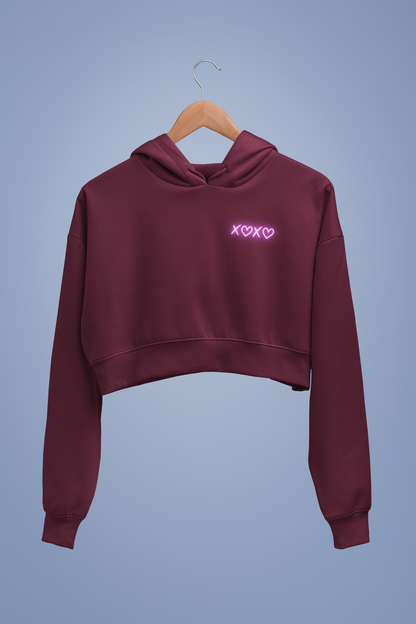XOXO premium pure cotton CROP HOODIE for women