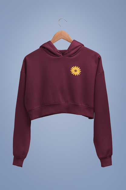 FLOWER premium pure cotton CROP HOODIE for women