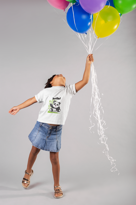HELLO PANDA premium pure cotton girl T-shirt