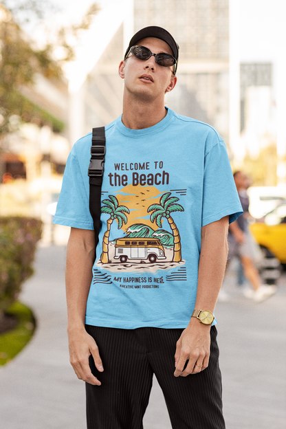 THE BEACH classic oversized UNISEX premium pure cotton T-shirt