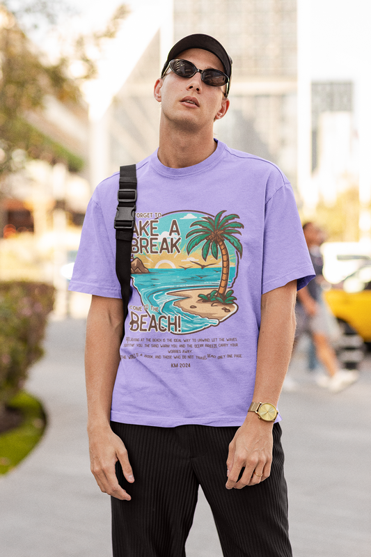 TAKE A BREAK classic oversized UNISEX premium pure cotton T-shirt