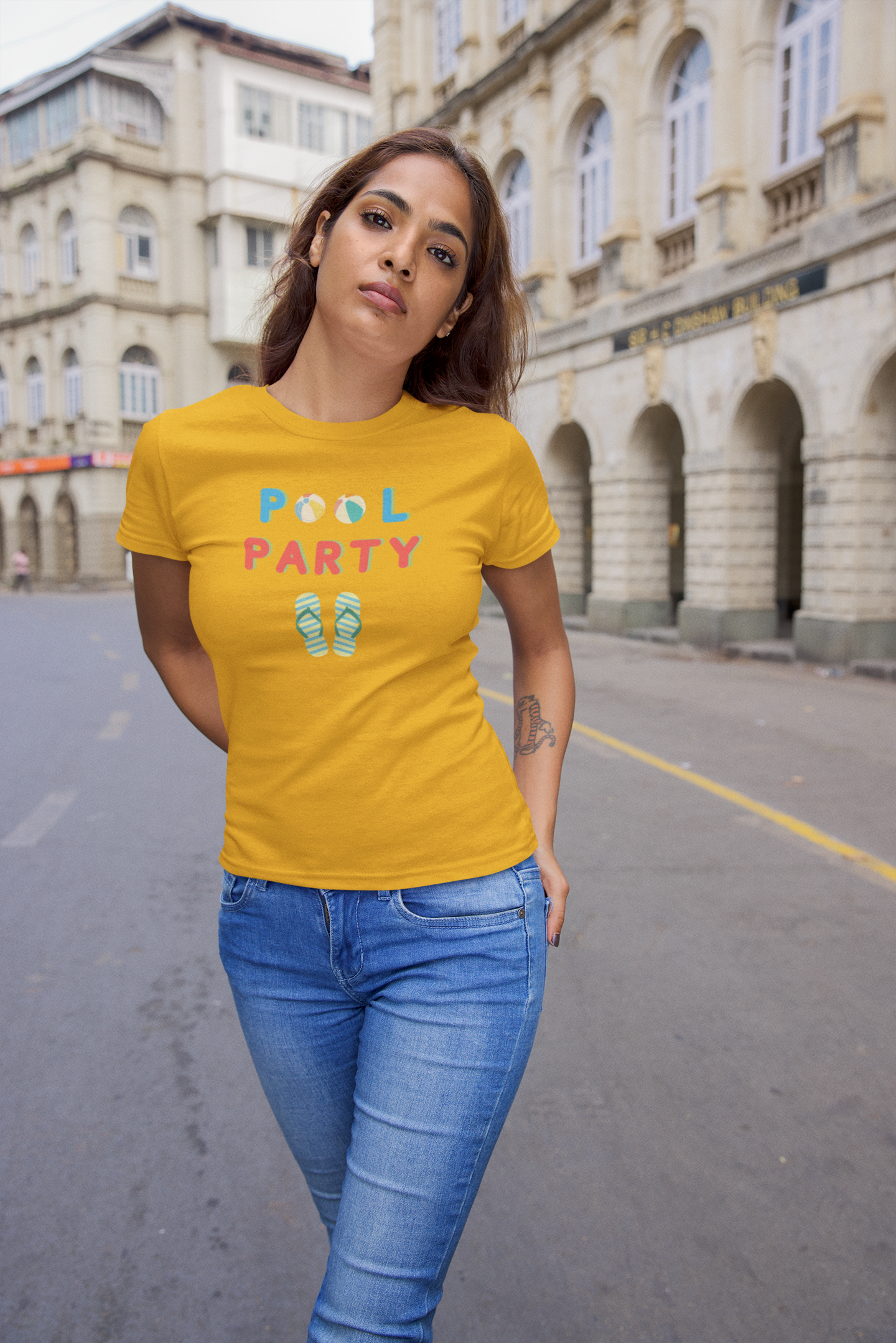 POOL PARTY premium pure cotton T-shirt for women