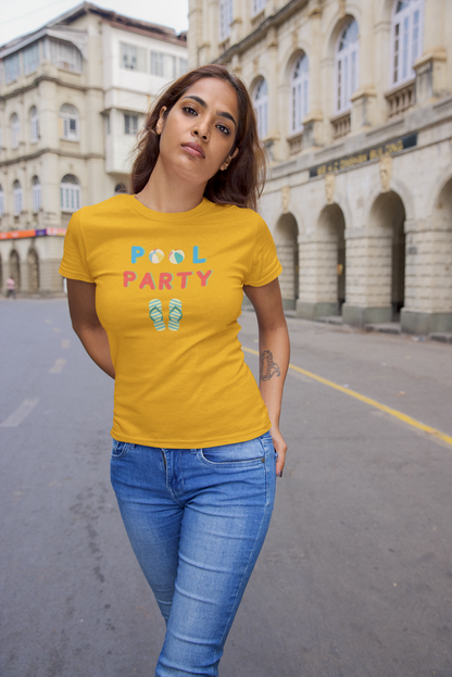POOL PARTY premium pure cotton T-shirt for women