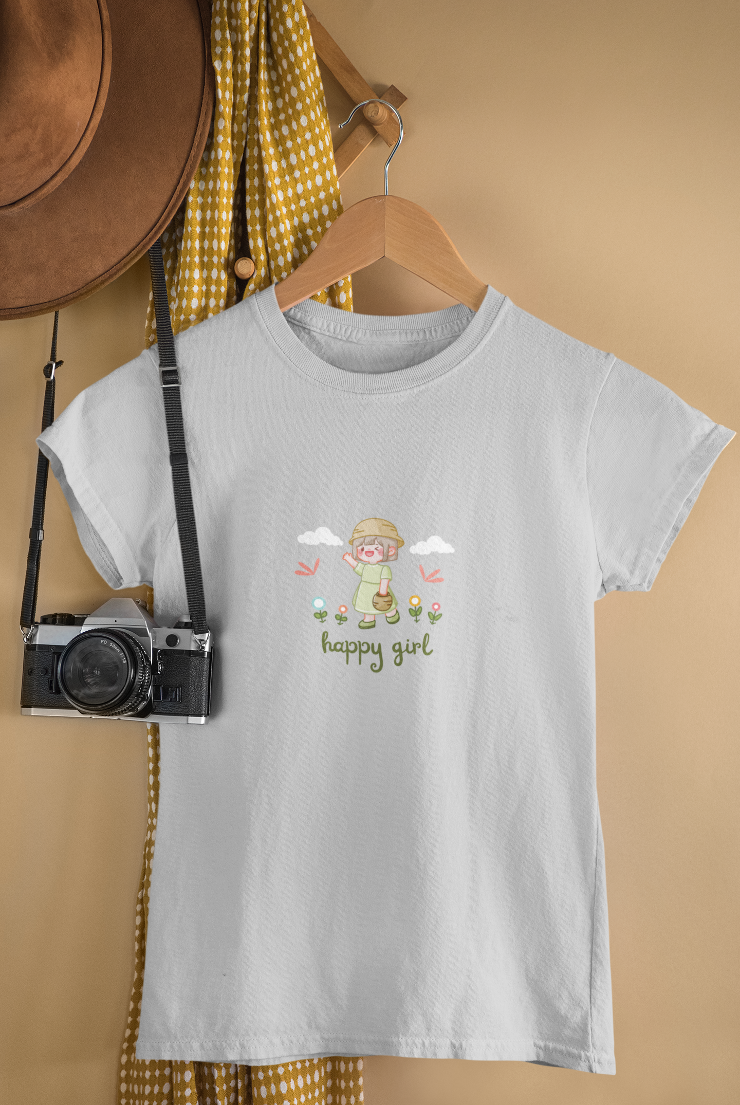HAPPY GIRL premium pure cotton girl T-shirt