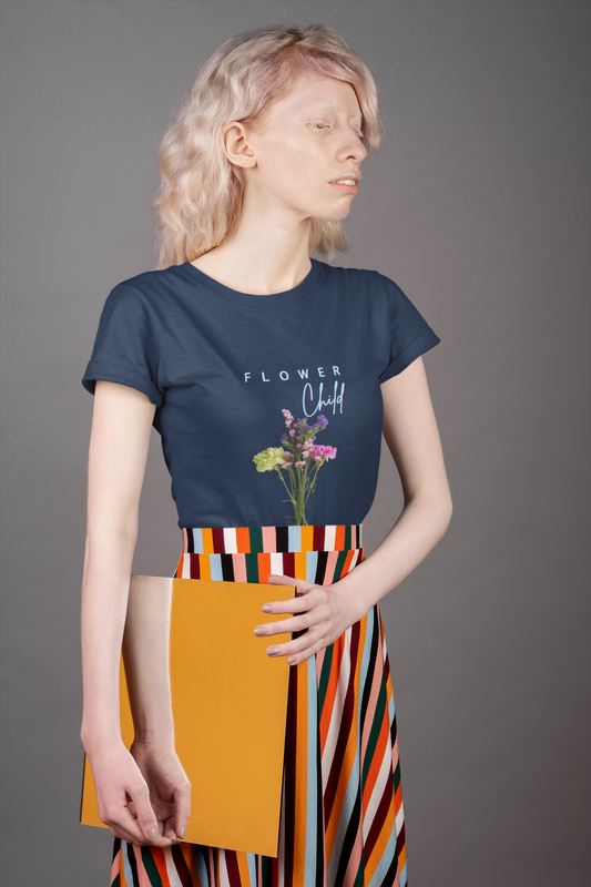 FLOWER CHILD premium pure cotton T-shirt for women