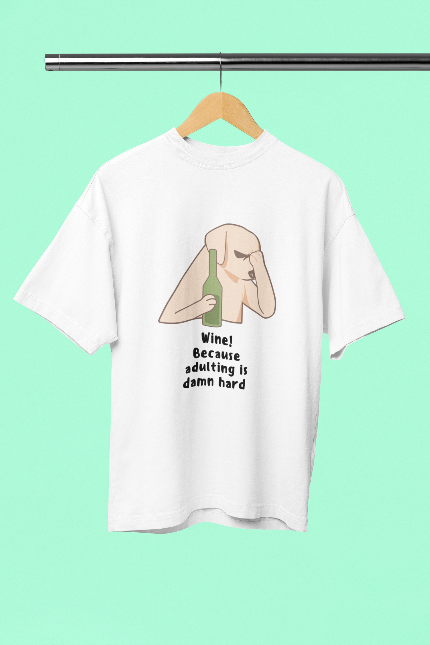 WINE standard oversized UNISEX premium pure cotton T-shirt