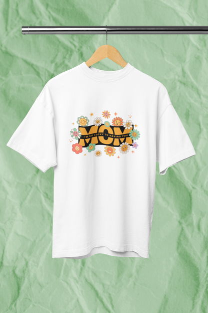 LUCKY MOM standard oversized premium pure cotton WOMEN T-shirt