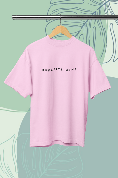 Women's KM Black Minimalist Standard Oversized T-shirt