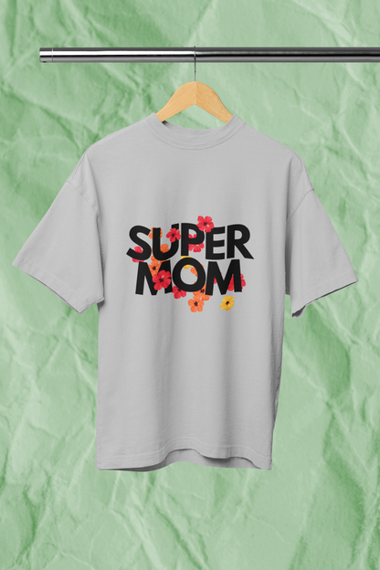 SUPER MOM standard oversized premium pure cotton WOMEN T-shirt