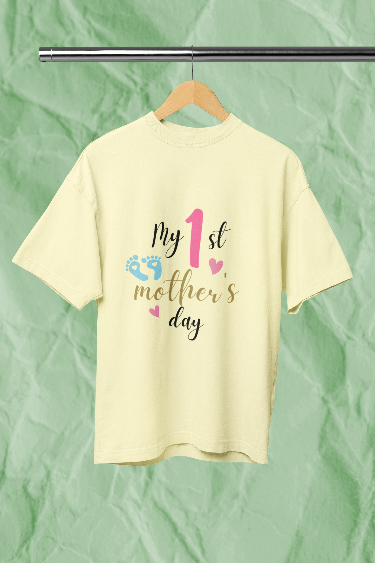 1ST MOTHER'S DAY standard oversized premium pure cotton WOMEN T-shirt