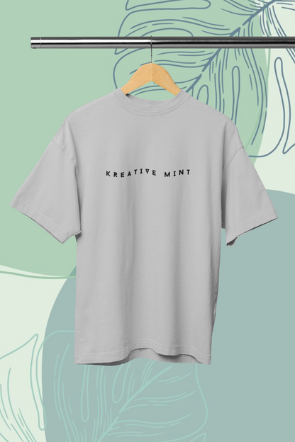 Women's KM Black Minimalist Standard Oversized T-shirt