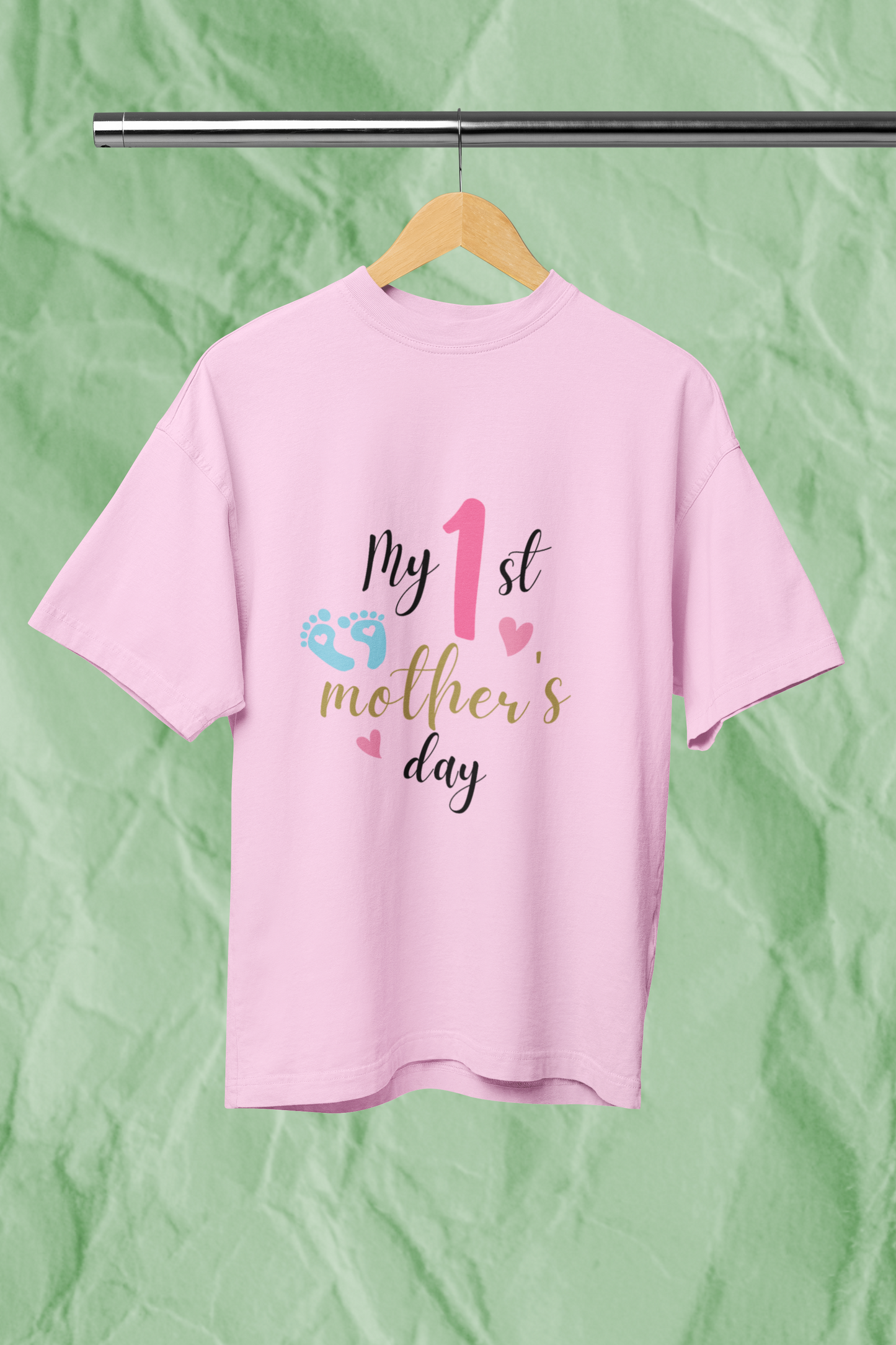 1ST MOTHER'S DAY standard oversized premium pure cotton WOMEN T-shirt