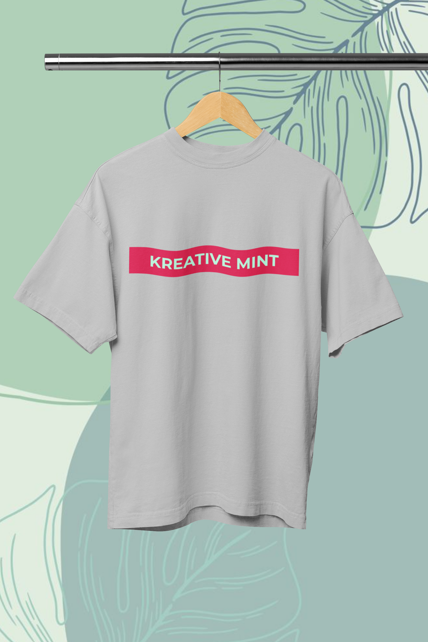 KREATIVE MINT RED standard oversized UNISEX premium pure cotton T-shirt