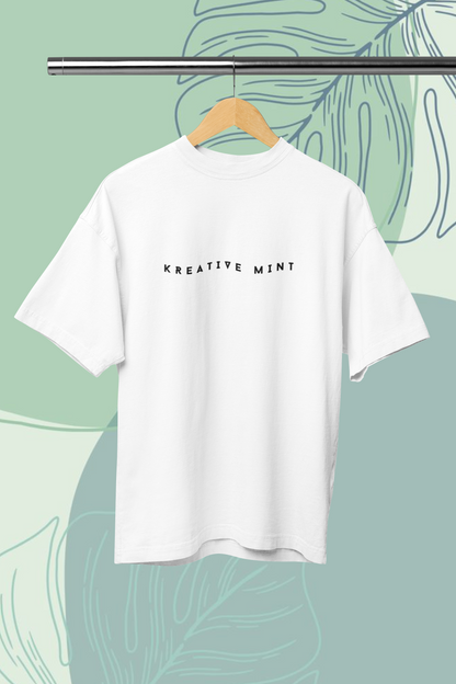 Women's KM Black Minimalist Standard Oversized T-shirt