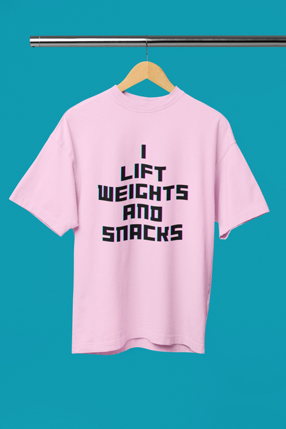 WEIGHTS AND SNACKS classic oversized UNISEX premium pure cotton T-shirt
