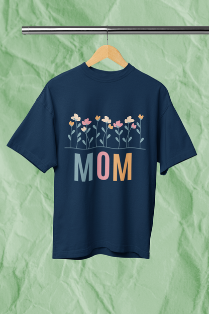 MOM FLOWER standard oversized premium pure cotton WOMEN T-shirt