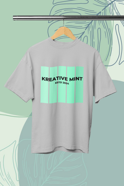 KREATIVE MINT GRADIENTS  standard oversized UNISEX premium pure cotton T-shirt