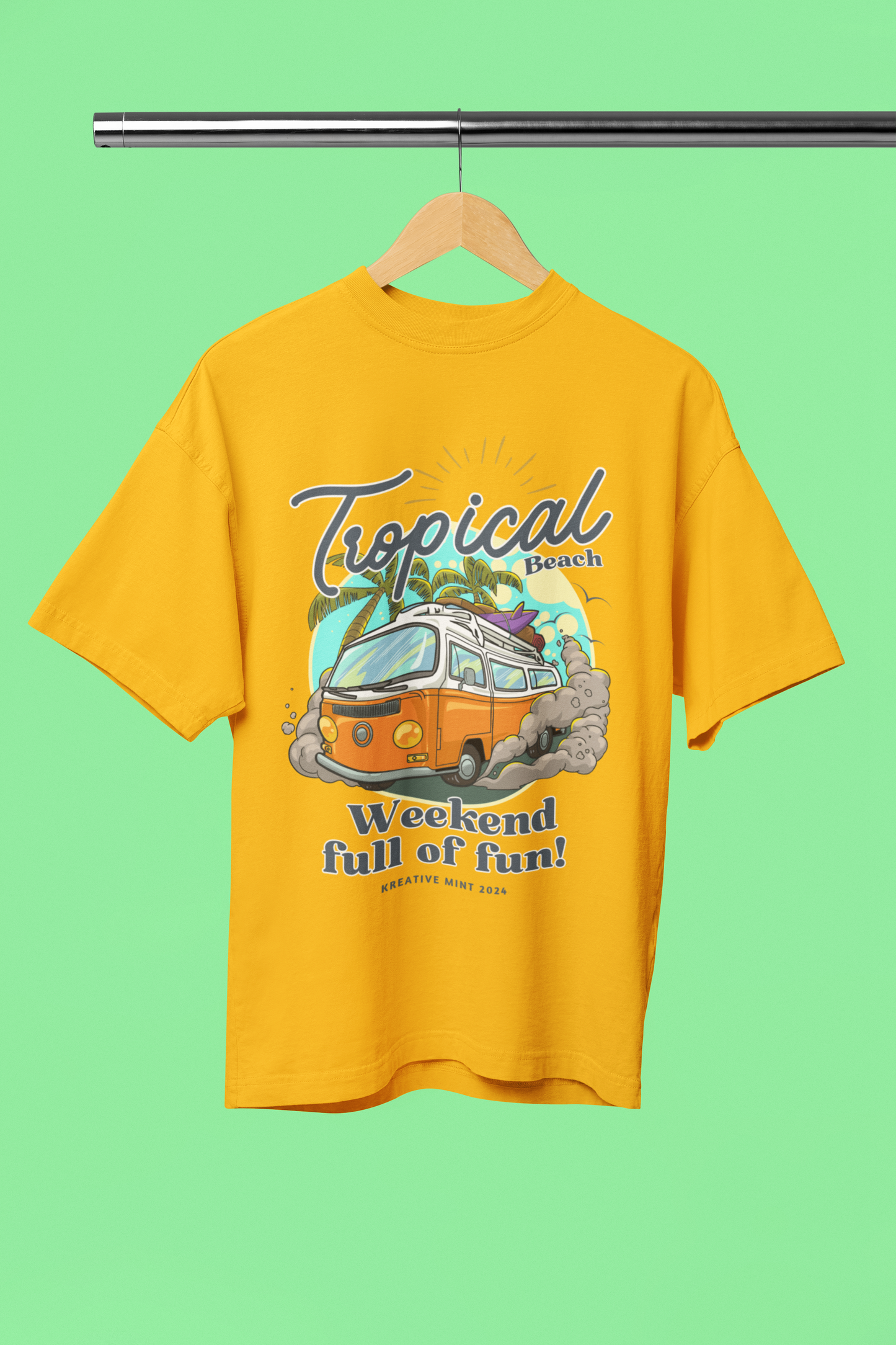 TROPICAL classic oversized UNISEX premium pure cotton T-shirt