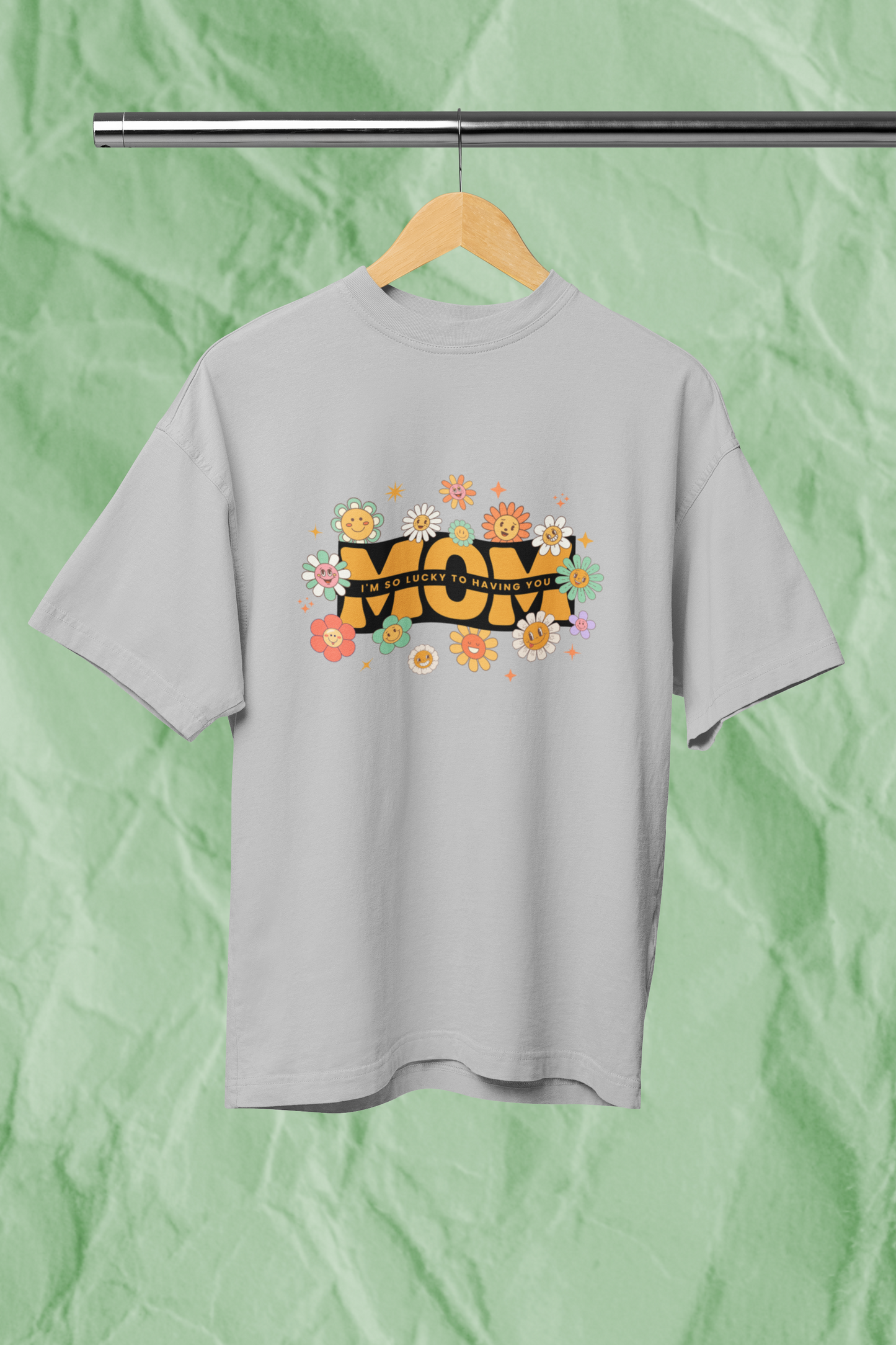LUCKY MOM standard oversized premium pure cotton WOMEN T-shirt