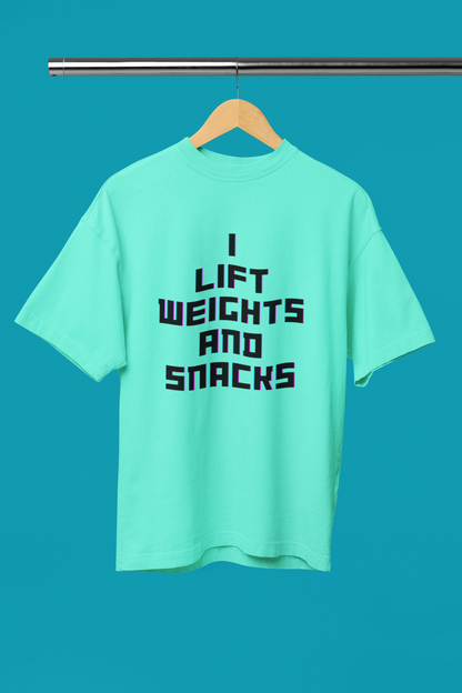 WEIGHTS AND SNACKS classic oversized UNISEX premium pure cotton T-shirt