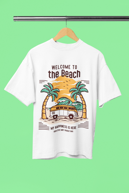 THE BEACH classic oversized UNISEX premium pure cotton T-shirt