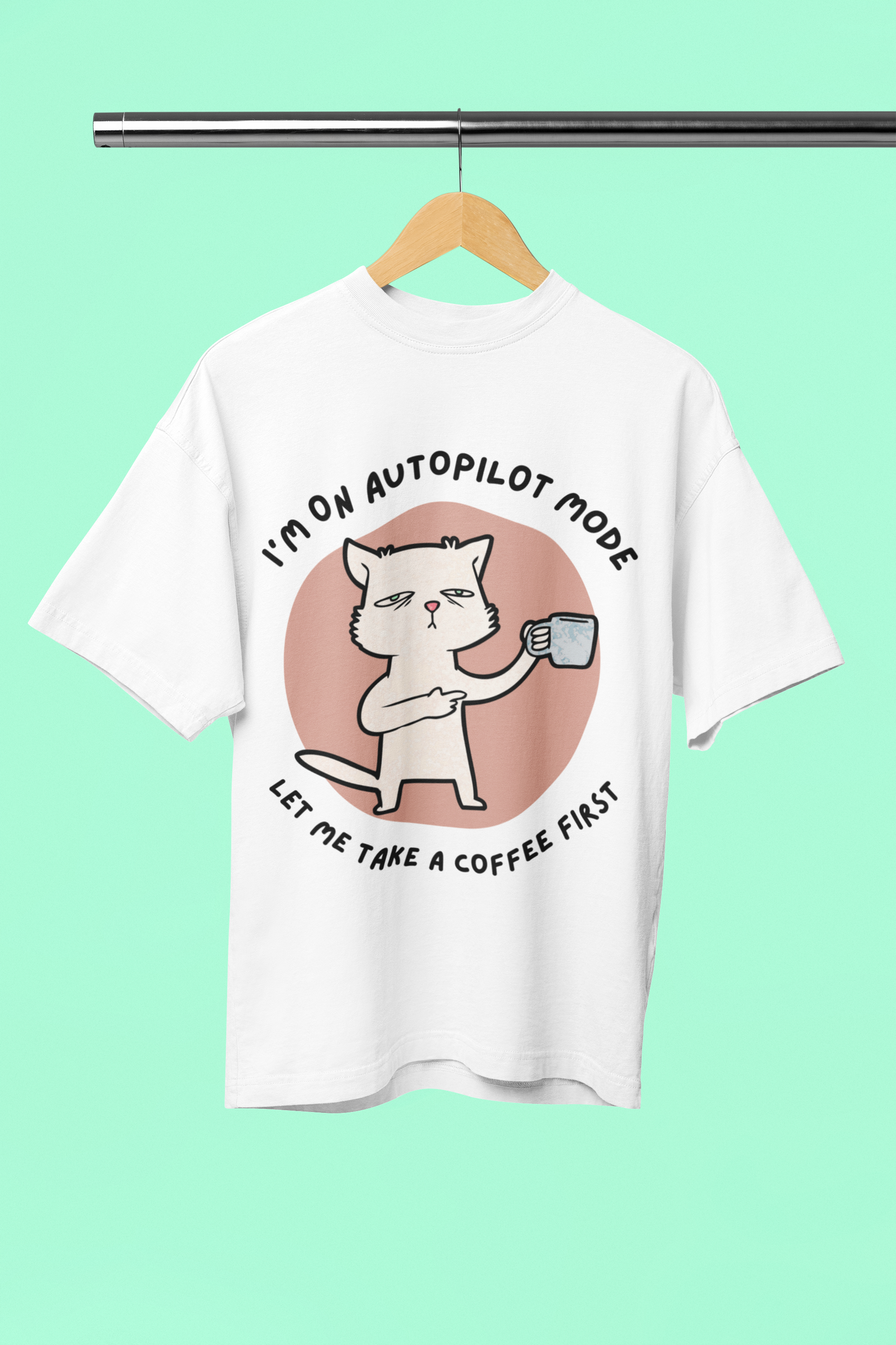 COFFEE FIRST standard oversized UNISEX premium pure cotton T-shirt