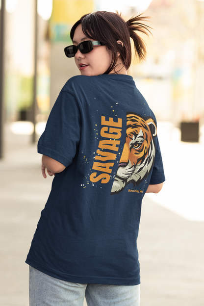 SAVAGE TIGER classic oversized UNISEX premium pure cotton T-shirt