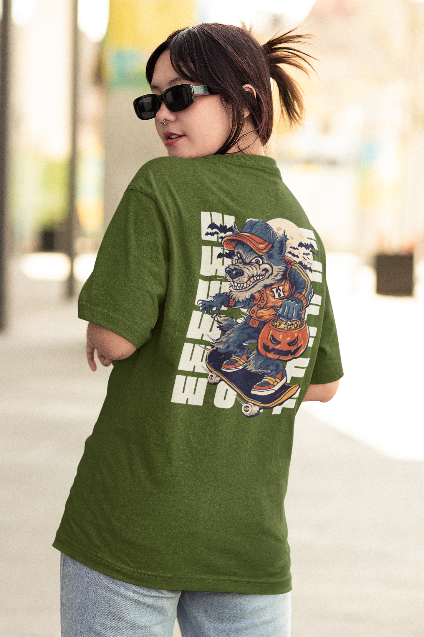 WOLF classic oversized UNISEX premium pure cotton T-shirt