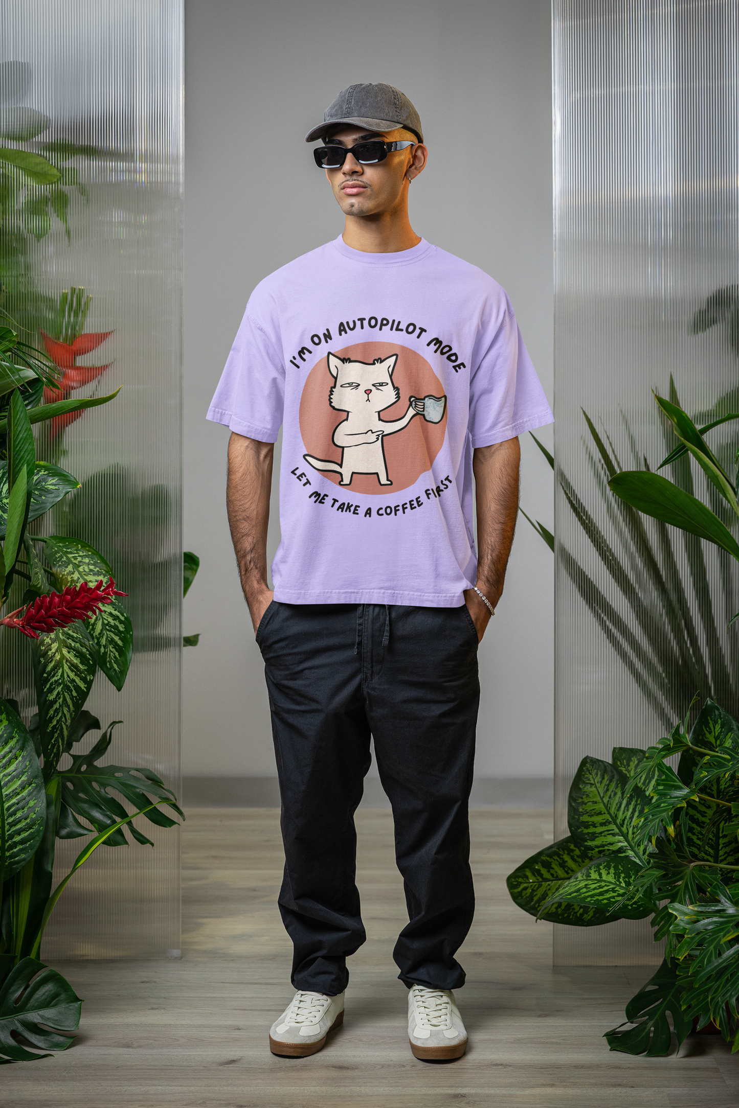 COFFEE FIRST standard oversized UNISEX premium pure cotton T-shirt