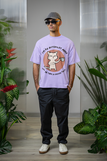 COFFEE FIRST standard oversized UNISEX premium pure cotton T-shirt