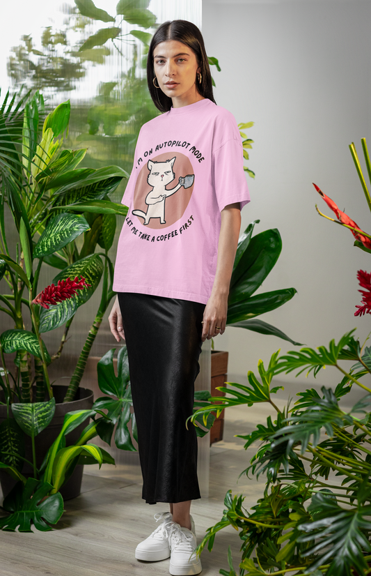 COFFEE FIRST standard oversized UNISEX premium pure cotton T-shirt