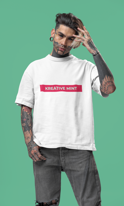 KREATIVE MINT RED standard oversized UNISEX premium pure cotton T-shirt