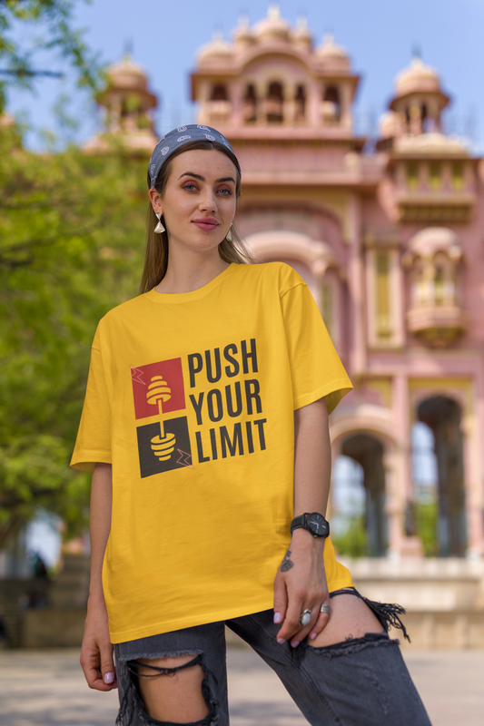 PUSH LIMITS classic oversized UNISEX premium pure cotton T-shirt